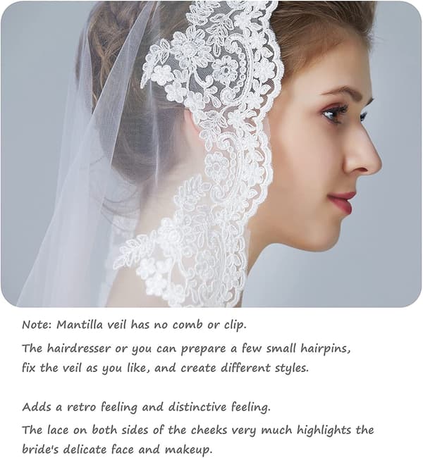 Bridal Veil 1 Layer Simple White With Metal Comb Short L