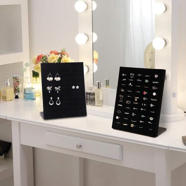 ringholder display smykkeopbevaringsorganisator med 50 rum -