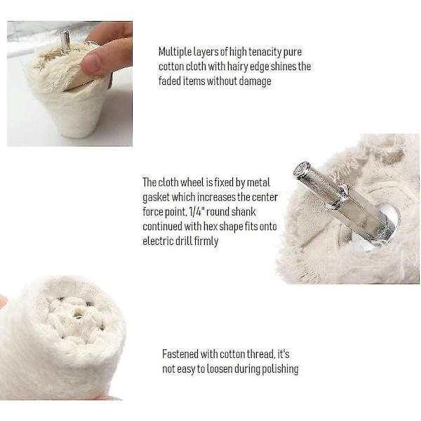 Polishing Disc, 8 Pcs Cotton Buffing Disc