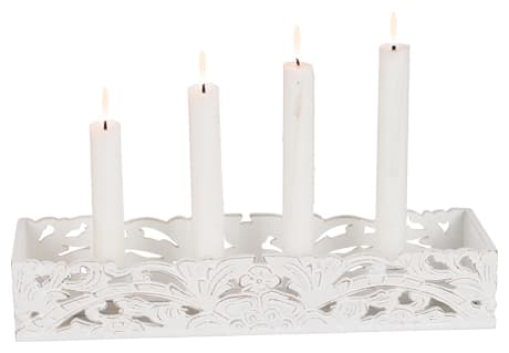 |NN| Adventsljusstake Vit Tempeltavla