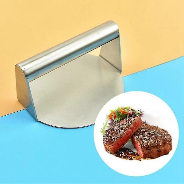 Stainless Steel Burger Press, Round Smash Burger Press with Handle for Flat Top Grill Cooking, Grill