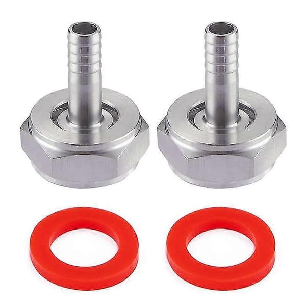 2 Pcs Stainless Steel Beer Keg Coupler Fittings, Beer Line Connection Kit, Hex Nut 5/8 inch G-thread X 5