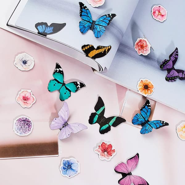 24 Stykker Sommerfugl Magnetiske Bogmærker Magnet Side Foldbare Markører Blomsterclips Studenter Bogelskere Læsning, Kontor Julegaver