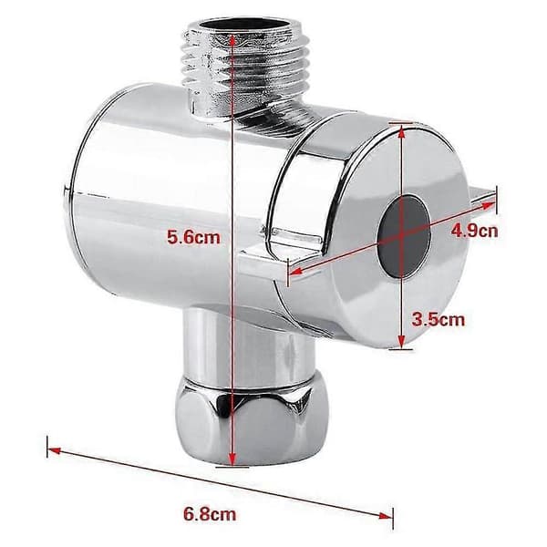 ABS Chrome 3-way Diverter Hose Connector T-shaped Adapter Connection For Angle Valve Hose Bath Shower A