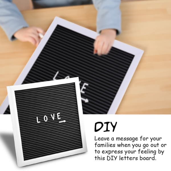 25cm*25cm Plastic Message Board with Interchangeable Letters and Numbers for Room Decor (White Frame)
