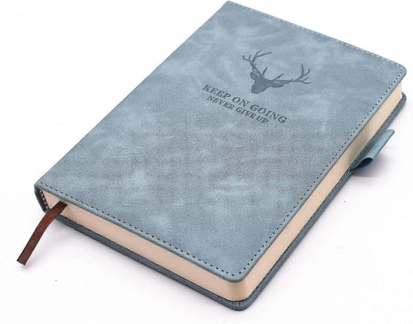 A5 Notesbog - Hardcover Executive Notesbøger med Premium Tykt Papir, College-linjeret Notesbog, 21 x 14,7 cm, 360 Sider (Lyseblå)