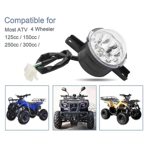 2 stk. 12V LED ATV Forlygter 125cc 150cc 250cc 300cc Forlygte Til Jcl Baja Kazuma Roketa [db]