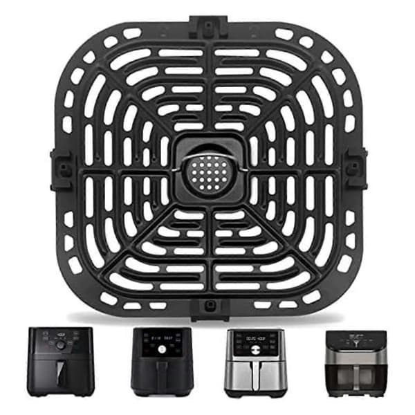Airfryer Accessories Set Silicone Pad Corner Protector Non-Stick Square Baking Pan 23x24cm Black