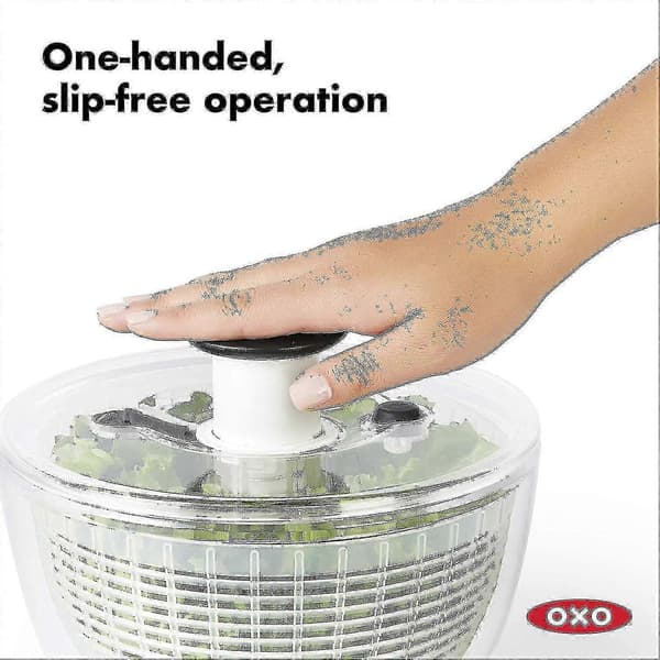 Large 6.22 Quart Clear Glass Salad Spinner with Grip - Perfect for Fresh Greens [PB]