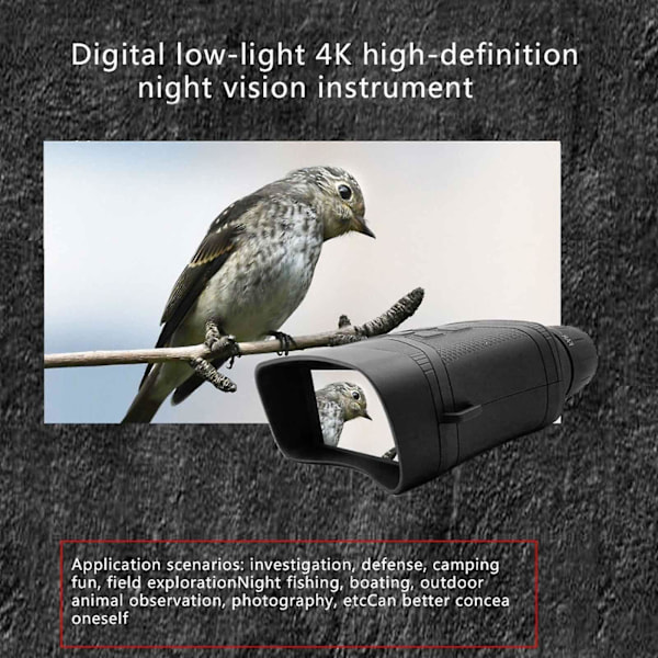 3 Tommer Skærm Udendørs Nattesyn Kikkert 5x Digital Zoom Kikkert 42mp Infrarød Teleskop Sort