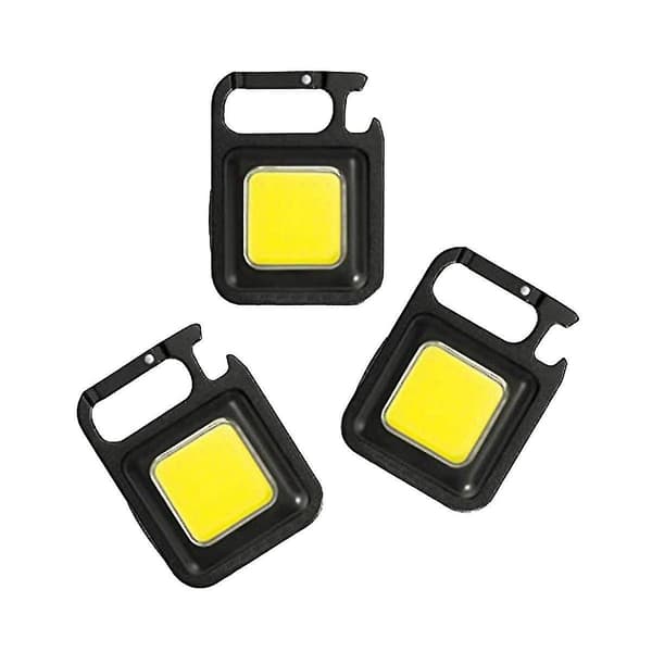 Led Cob Lamp Rechargeable Pocket Keychain Flashlights, Three Models Brightness, Bottle Opener (FMY)