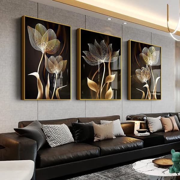 Dekorativt maleri for stue 30*40*3-Blomst, Hotell bakrom d