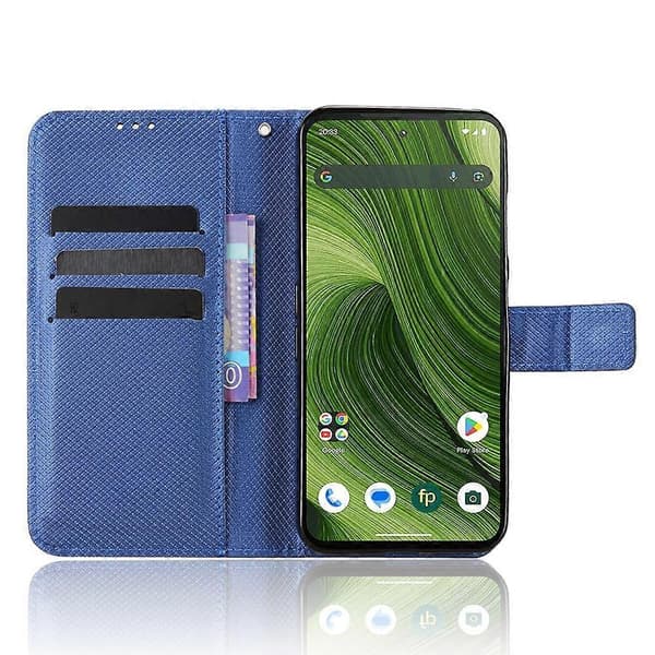 Diamanttextur Läder Telefonfodral För Fairphone 6 [DB] Blå Blue