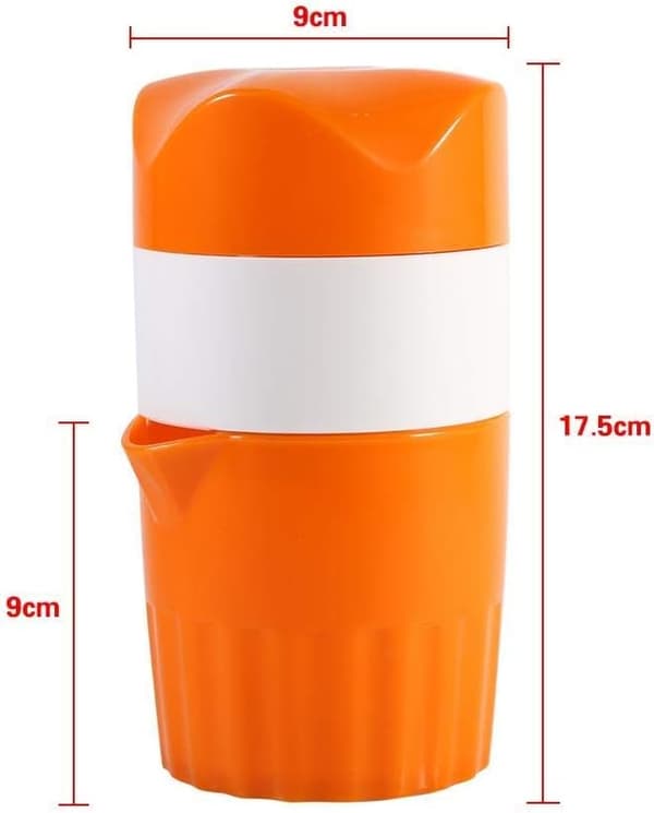 (Orange and White) Portable Manual Citrus Juicer for Oranges Mini Hand Fruit Press