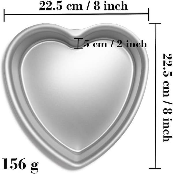 Hjerteformede bakeformer - Bakeformer i aluminium - Valentinsdag, bryllup, bursdager, etc. (Sett med 3 hjerteformede bakeformer, 20 x 5 cm)