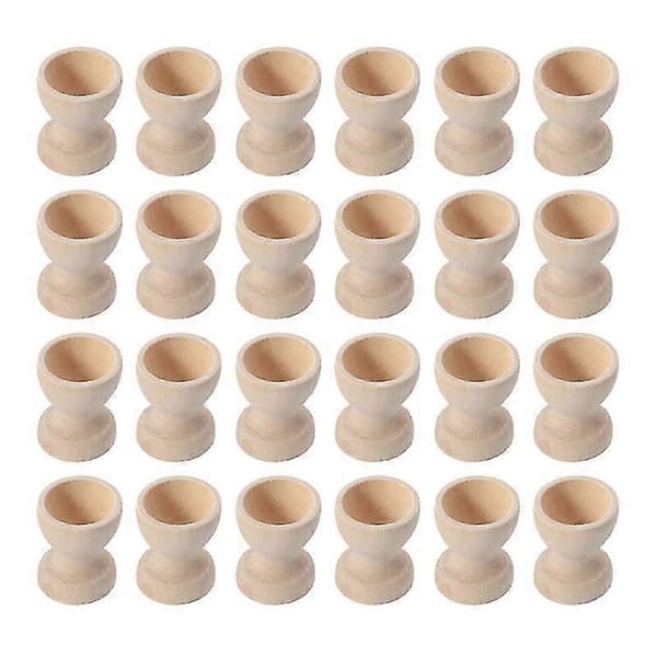24 Pcs Wooden Egg Stands Egg Cups Egg Storage Easter Egg Cups For Home