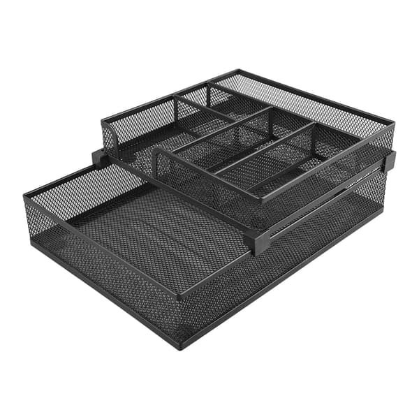 2-Tier Paper Tray Double Layer Metal Mesh Paper Tray Removable Multifunctional Paper Tray for Office Classroom
