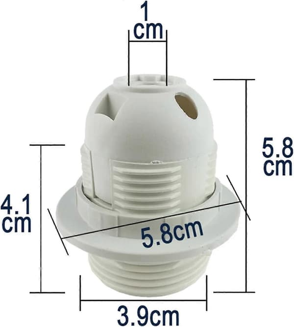 Screw Lamp Holder E14 E27 Double Base, Black White, LED Light Head Socket, Desk Table Lamp Base, 4A 250V (FMY)