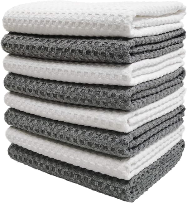 Premium mikrofiber kökshandduk våffelväv, 6-pack