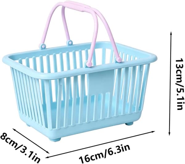 Mini-kurv bærbar oppbevaringsorganisator med håndtak blå - Blau