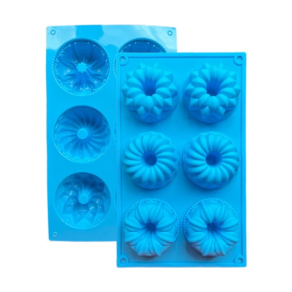 3 stk. Silikoneforme til Kager, Donutmaskine Silikonebageplade Muffinsforme Mini Kageforme (Tilfældig Farve)