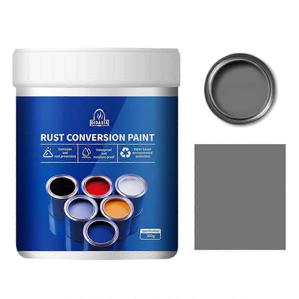 Weatherproof Rust Converter Paint for Metal, Rust Converter Paint, Water-Based Industrial Anti-Rust Paint Grey Grey 500g