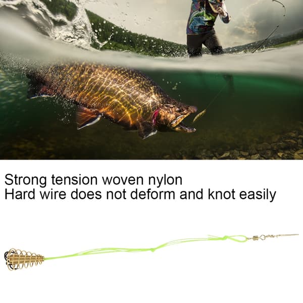 4pcs Fishing Baits Traps Barbed Fish Feeder Basket Holder Lure Hook Cage with Spring for Saltwater8#