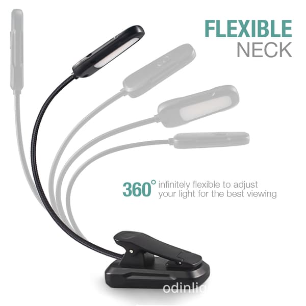 Leselampe 9 LED leselampe klemmelampe USB oppladbar 9 B