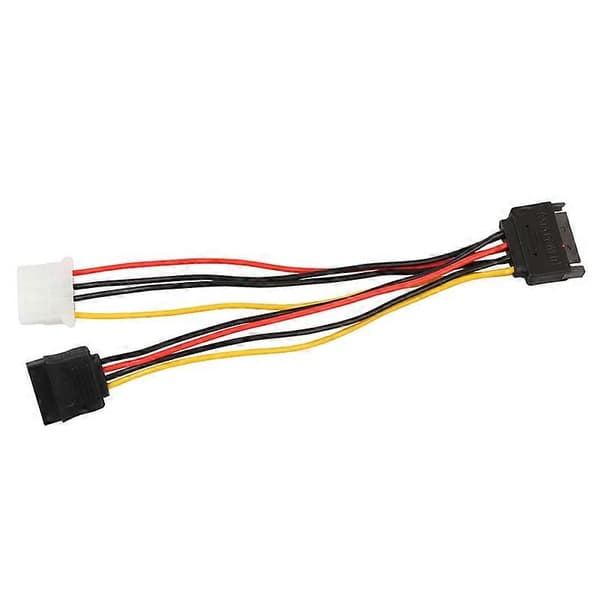 15-bens SATA han til 4-bens IDE Molex hun + 15-bens SATA hun strømkabel