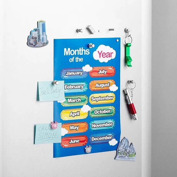 Neodymium Refrigerator Magnets, Strong Push Pin Magnets for Whiteboard, Office Bulletin Board, Kitchen Map, Silver 12-Pack 12x16mm