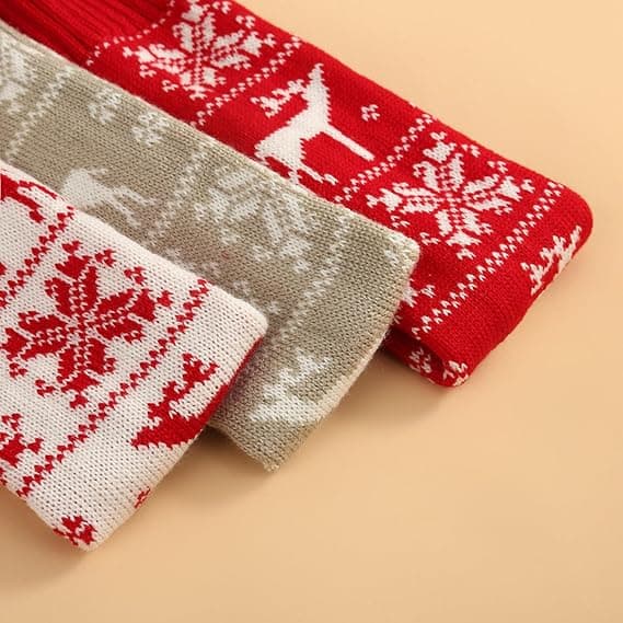 Julestrømper Snefnug Rensdyr Lange Knæstrømper Jul Vinter Dame Varme Strømper