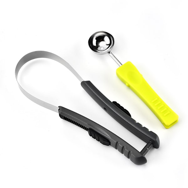 2-in-1 Dig Fruit Scoop Stainless Steel Multifunctional Pulp Separator with Comfortable Handle Kitchen Utensil