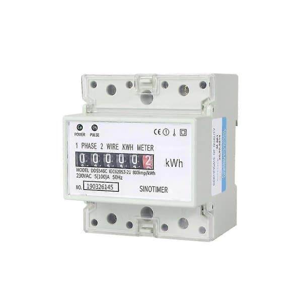 Electric Single Phase Two Wire AC 220V 100A Energy Meter KWh Counter Consumption Analog Electricity Meter (A)-Yvan
