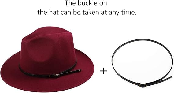 Dame Bæltespænde Fedora Hat Klassisk Bredskyggad Filt Panama Hat_tfrf