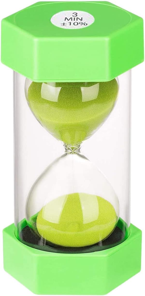 Timeglass Timer Farge Timeglass Kjøkken Timer, Visuell Hjelp for Spill, Matlaging og Trening (3 Minutter i Grønt)