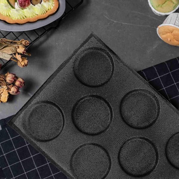 Silicone Hamburger Bun Molds, Perforated Molds, Non-Stick Baking Sheets that Fit Half Sheet Size