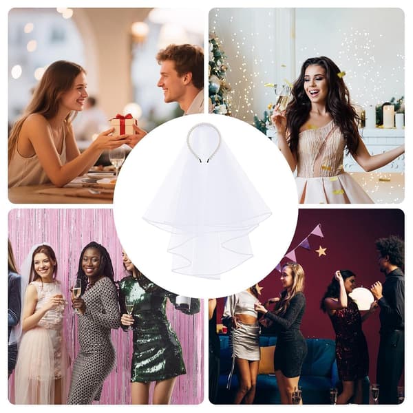 hvid delikat elegant slør elegant, kort, hvid, gennemsigtig -