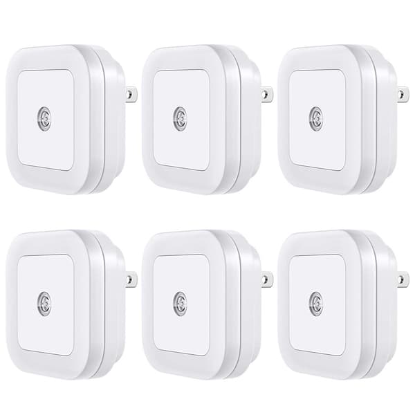 LED-natlampe med smart tusmørkesensor, dagslys hvid, 0