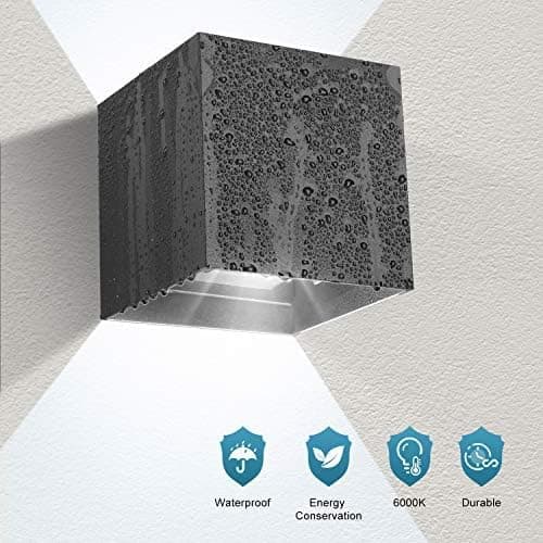 Indoor/Outdoor Wall Lamp 12W 6000K Outdoor Wall Lights Adjustable