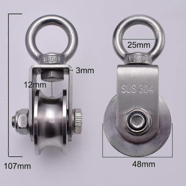 Lyftlyft 500 kg 2 kuulalaakerilla, kaapelirulla, 48 mm rulla