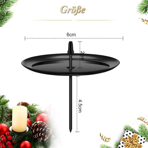 8 stk. 6 cm/2,4 tommer metallplate lysestaker adventslysestake