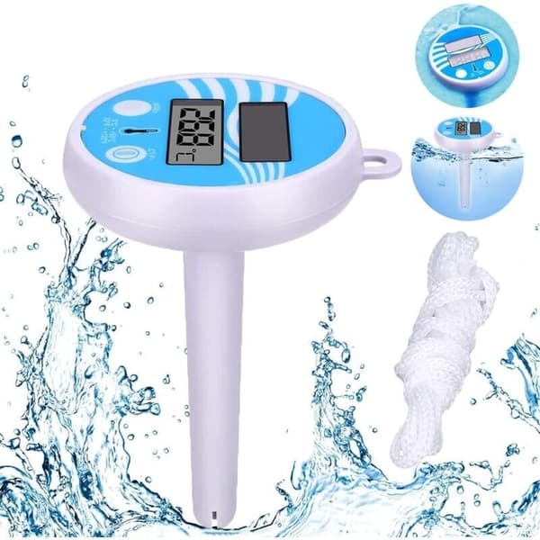 Floating Digital Solar Powered Pool Thermometer with LCD Display for Outdoor and Indoor Pools and Spas