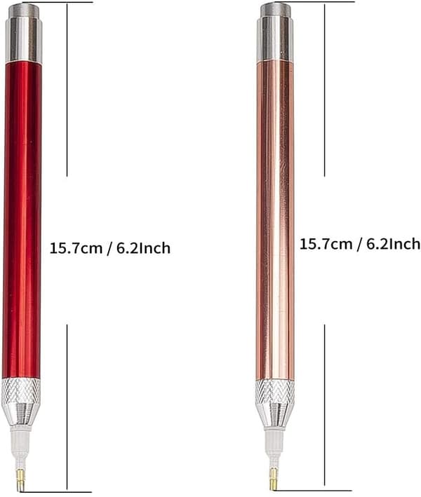 Punainen DIY-timanttimaalauskynä valolla, 5D-timanttimaalaus LED