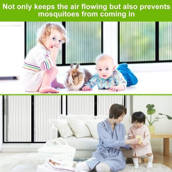 Magnetic Door Screen with Automatic Closure and Magnets, No Drilling Required (120x220cm) Black