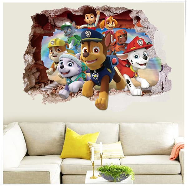 En bit av 50 × 70 cm Paw Patrol väggdekaler barnrum wa