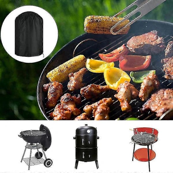 Vedenpitävä pyöreä grillisuoja, repeytymätön 420D Oxford-kangas, UV-suojattu grilli- ja BBQ-suoja
