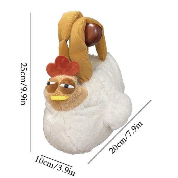 Cartoon Coo Coo Chicken Plush Handheld Ins Mori Doll Shoulder Bag Campus Commute D6