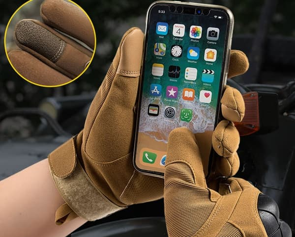 Sorte motorcykelhandsker med fuld finger touch screen