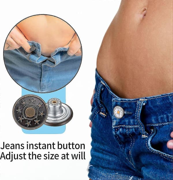 50 stk jeansknapper uten søm - metallerstatningsknapper for jeans
