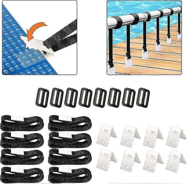 Pool Solar Cover Reel Repair Kit - 8 Straps